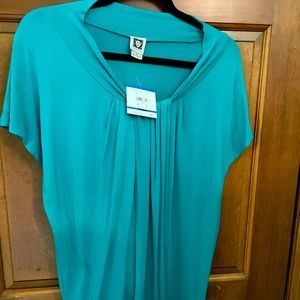 Anne Klein teal blouse